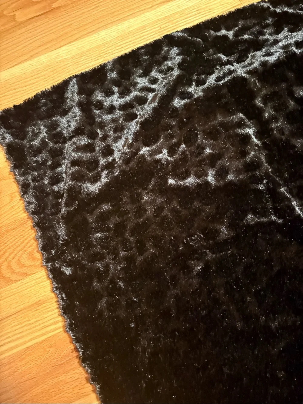 Black velvet animal print reversible blanket
